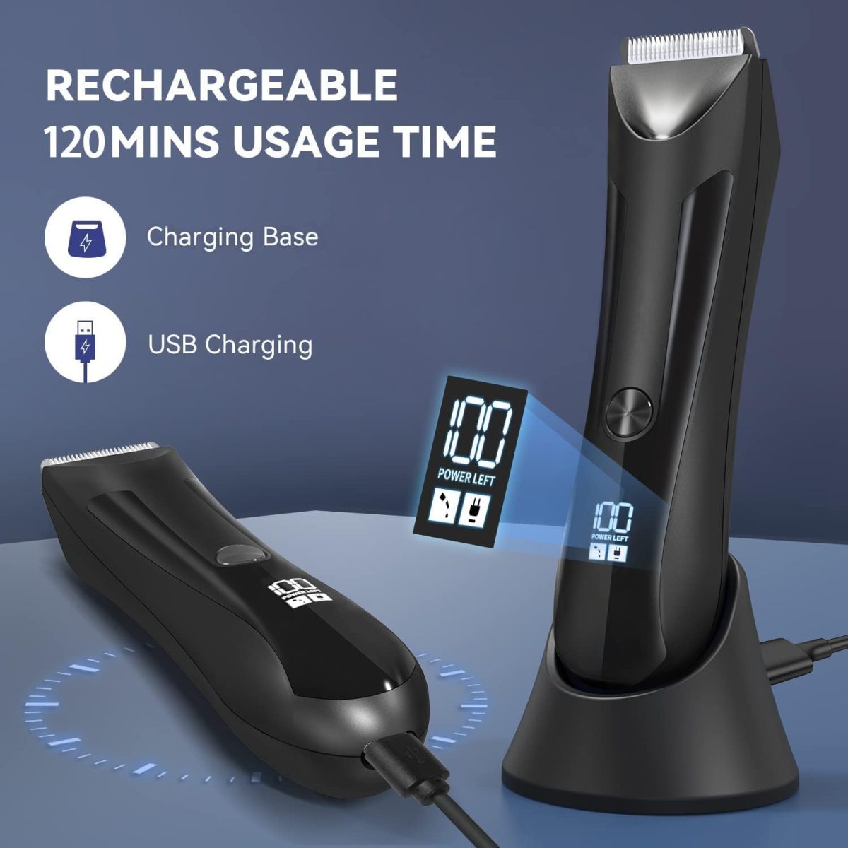 ⁦MAKINGTEC Electric Groin Body Hair Trimmer Ball Trimmer for Men USB Recharge Dock Cordless Use Fully Waterproof Replaceable Ceramic Blade Pubic Hair Trimmer Body Groomer Kit for Men⁩ - الصورة ⁦4⁩