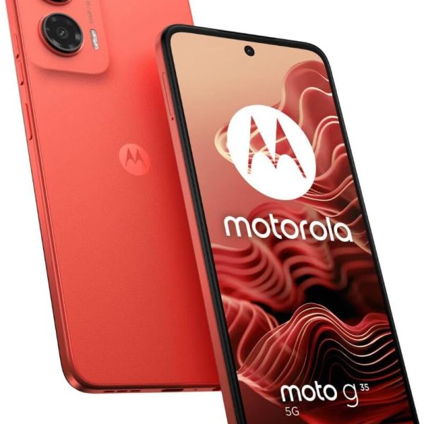 Motorola Moto G35 Dual-SIM 128GB ROM + 4GB RAM (GSM Only | No CDMA) Factory Unlocked 5G Smartphone (Guava Red) - International Version