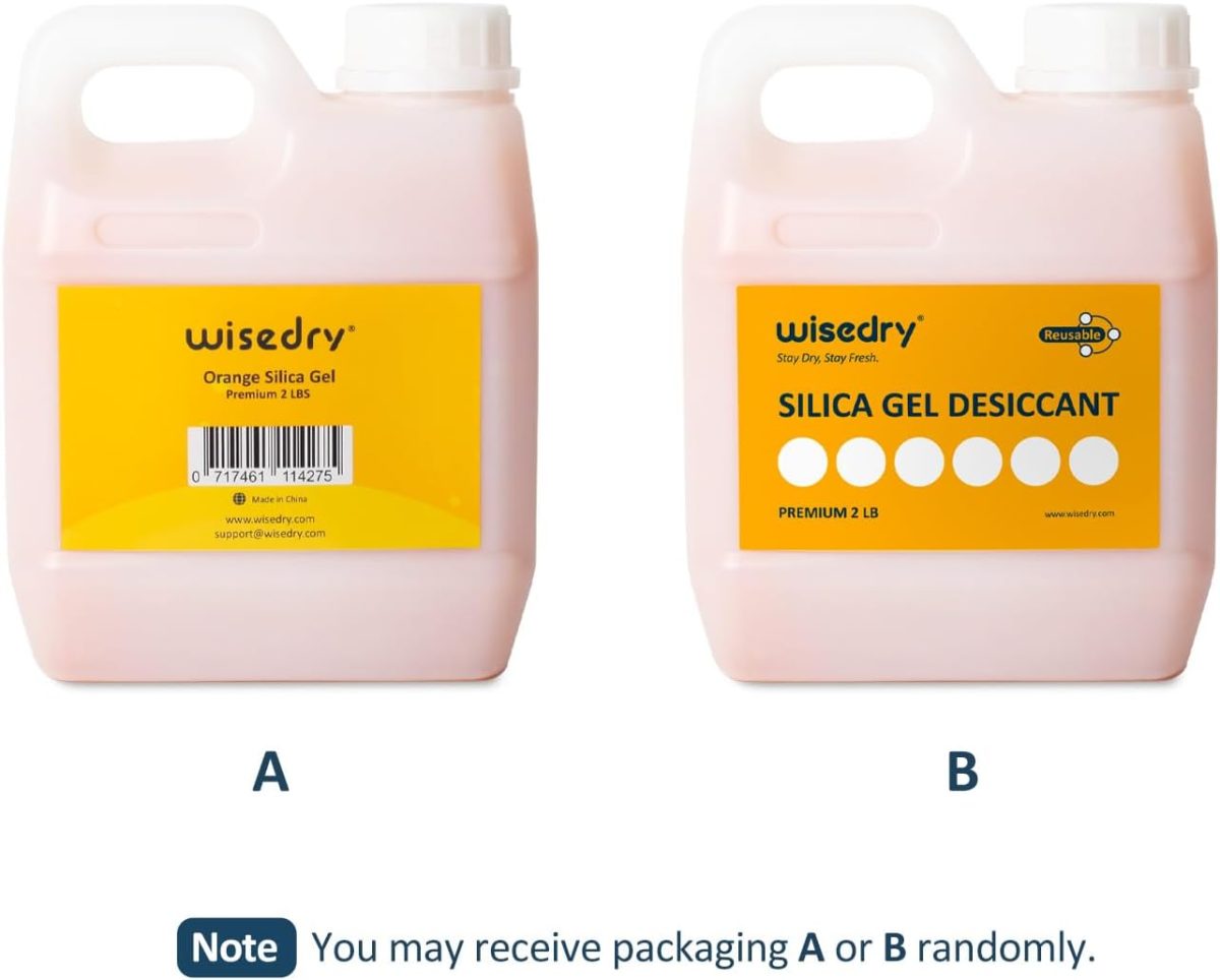 ⁦wisedry [ 2 LBS ] Silica Gel Desiccant Beads Bulk with Color Indicating, Bead Size 2-4 mm, Rechargeable⁩ - الصورة ⁦2⁩