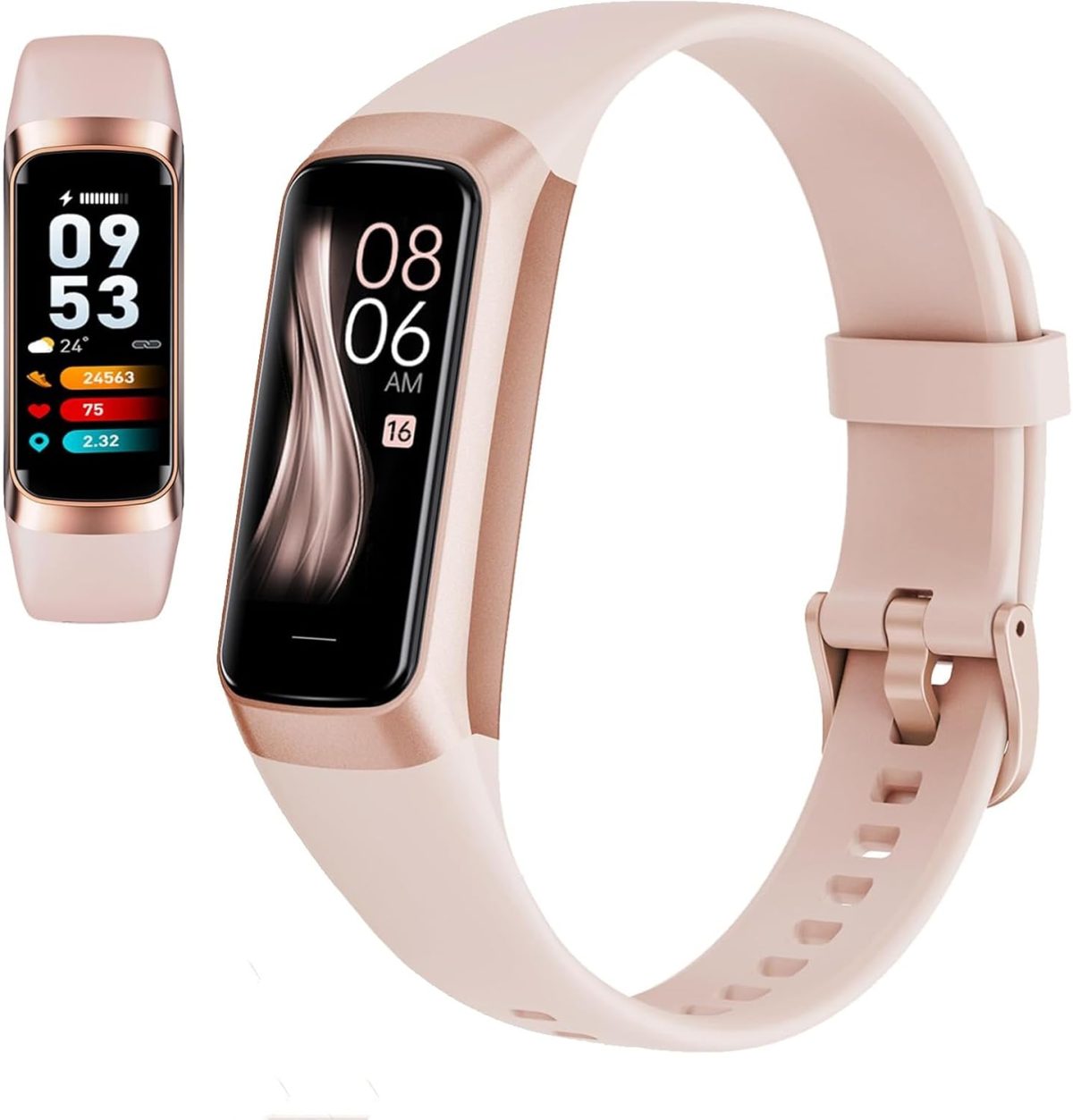 Smart Activity Tracke with1.1' Slim-thin Fitness Band, Fitness Tracker with Blood Oxygen Heart Rate & Sleep Monitor, 25+ Sport Modes with Step Count for Women&Men, IP67 Waterproof for Andorid iOS Pink