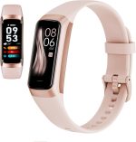 Smart Activity Tracke with1.1' Slim-thin Fitness Band, Fitness Tracker with Blood Oxygen Heart Rate & Sleep Monitor, 25+ Sport Modes with Step Count for Women&Men, IP67 Waterproof for Andorid iOS Pink