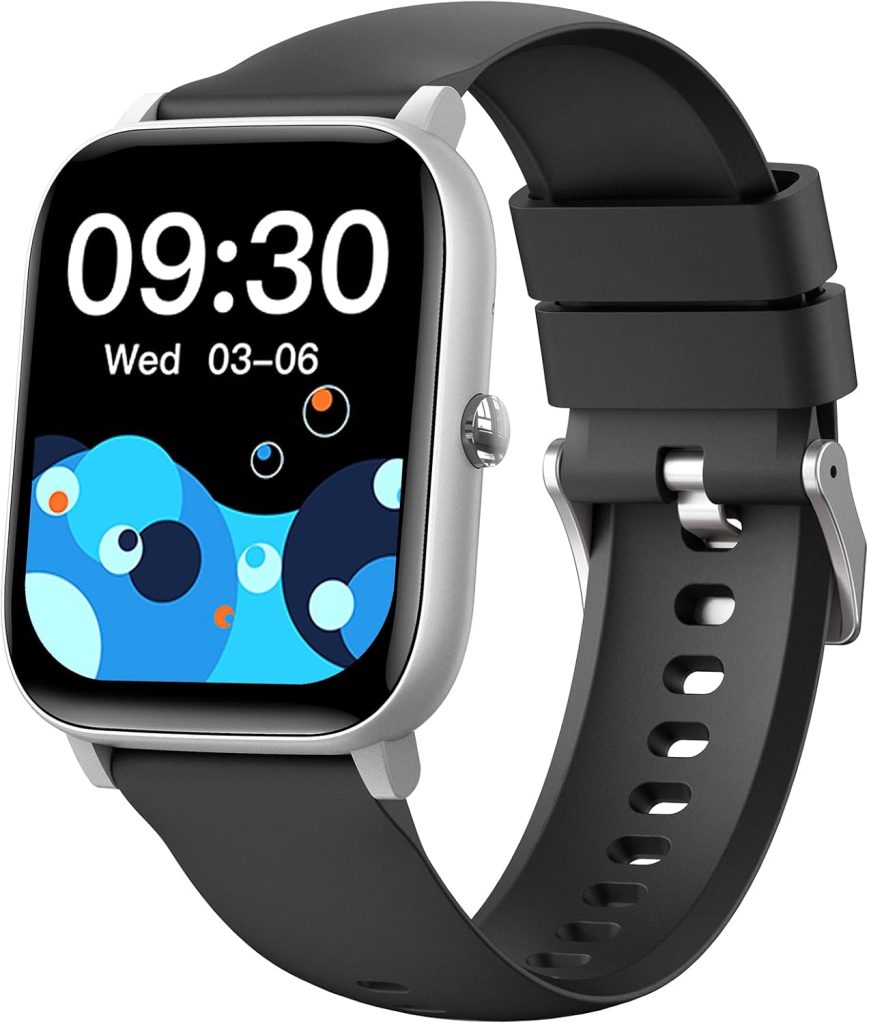 Smart Watch for Men Women, Step Counter Watch with Heart/Sleep Tracking,1.85" Full Touch Screen Smartwatch,Fitness Tracker with Blood Oxygen/Blood Pressure Detection,Compatible Android/iOS (Black)