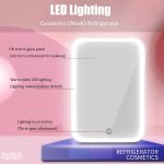 ⁦Makeup beauty mini fridge, 8l portable cosmetic refrigerator, makeup mirror fridge, led lighting, glass panel, used for beauty skin care in home/car⁩ - الصورة ⁦5⁩