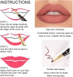 6 PCS Lip Liner and Lipstick Set Kit Dnm Chestnut Nude Dark Red Matte Matt Mat 24 Hour Lipstick Pen and Lip Kit with Lip Liner Pencil Long Lasting Set for Women Labiales Mate 24 Horas Originales
