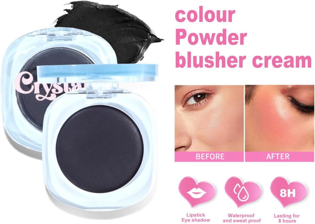⁦KASTWAVE Black Cream Blush, Color Changing Blush for Cheeks and Lips Tint Makeup, Black Blush PH Temperature Changing Tinted Cream Blush Long Lasting Blendable Dewy & Natural Finish for All Skin Tones⁩ - الصورة ⁦2⁩