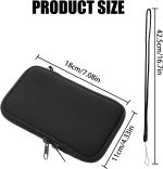 ⁦Neoprene Phone Pouch,Mobile Phone Sleeve Case with Zipper,Mobile Bag with Neck Lanyards Straps,Universal Shock Phone Sock,Black (7.2 inch)⁩ - الصورة ⁦7⁩
