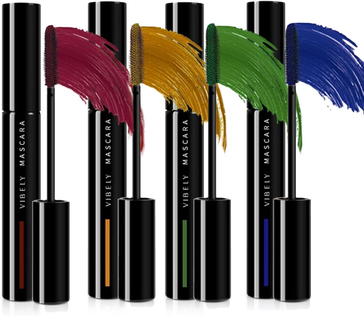 BeauFairy Mascara, 4 Colors, 3D Color Nature Mascara, Length Waterproof Definitiating, Volumizing False Lash Effect, Telescopic High Precision