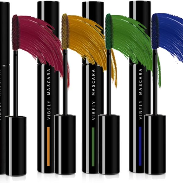 BeauFairy Mascara, 4 Colors, 3D Color Nature Mascara, Length Waterproof Definitiating, Volumizing False Lash Effect, Telescopic High Precision