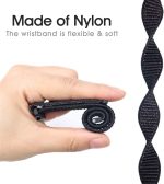 ⁦SYOSI 22mm Soft Nylon Watch Bands Compatible for Samsung Galaxy Watch 46mm/Samsung Galaxy Watch 3 45mm/Gear S3 Frontier/Classic, Sport Strap Wristband Replacement Bracelet for Women Men (black), 22mm⁩ - الصورة ⁦5⁩