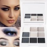 ⁦Azonee Black White Smokey Eyeshadow Palette, 9 Colors Matte Glitter Eyeshadow Makeup Palette Silver Gray Eye Shadow for Girls and Women, with Prism Mirror⁩ - الصورة ⁦6⁩