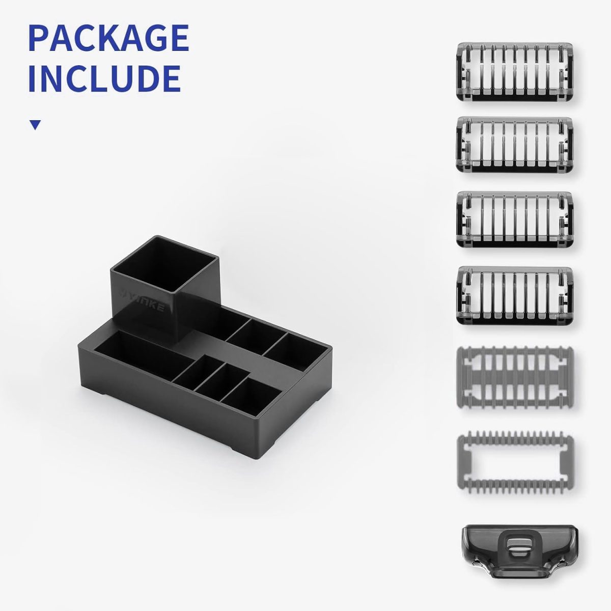 ⁦YINKE Guide Comb Attachments with Stand Body Skin Guards for Philips OneBlade & One Blade Pro QP2520 QP2530 QP2620 QP2630 Face Hair Clippers Beard Trimmer Replacement Pack Kit（Razor Not Included）⁩ - الصورة ⁦7⁩