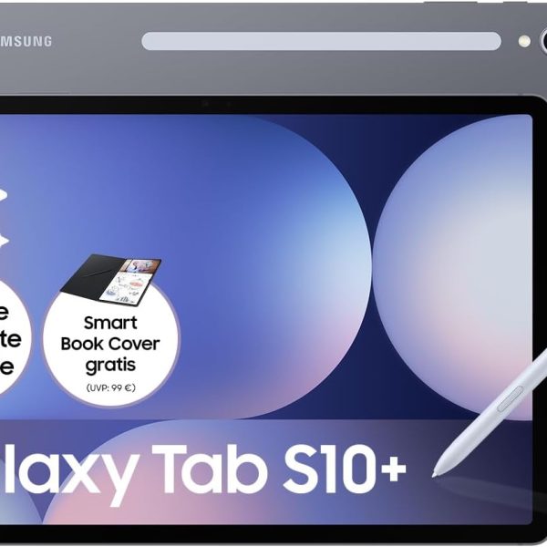 Samsung Galaxy Tab S10+ AI Tablet, Android Tablet, 12GB RAM, 256GB Memory, AMOLED Display, Anti-Reflective Coating, Includes S Pen, WiFi, Moonstone Grey