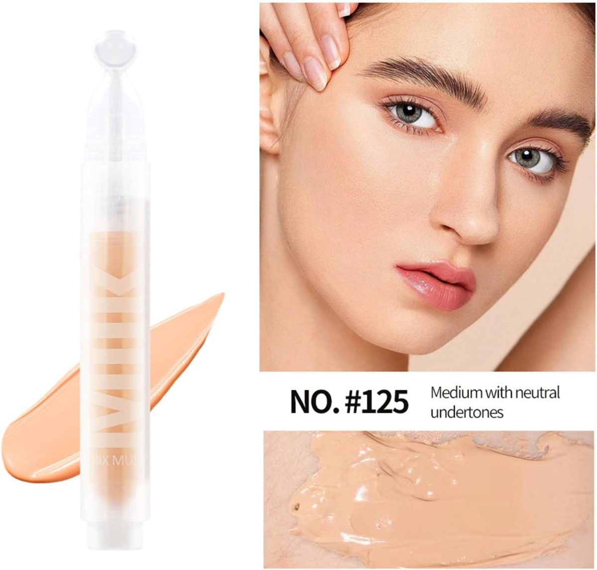 ⁦NALACAL Correcting Concealer Stick, 2Pcs Multi-Use Concealer Liquid for Dark Circles, Spots & Redness, Longwearing Full Coverage Blemish Concealer Face Makeup, Lightweight, Non-Greasy, Natural Finish⁩ - الصورة ⁦3⁩