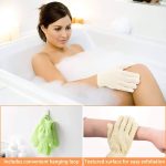 ⁦ECVV 12 Pairs Exfoliating Bath Gloves,Made of 100% NYLON, 12 Colors Double Sided Exfoliating Gloves for Beauty Spa Massage Skin Shower Scrubber Bathing Accessories | RANDOM COLOR |⁩ - الصورة ⁦4⁩