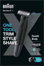 ⁦Braun Series X Electric Hybrid Trimmer for Men, Face & Body, with 6 Combs, Innovative 4D Blade, Beard Trimmer and Body Shaver, Skinshield, Two-Way Clog, Flexible Head⁩ - الصورة ⁦7⁩