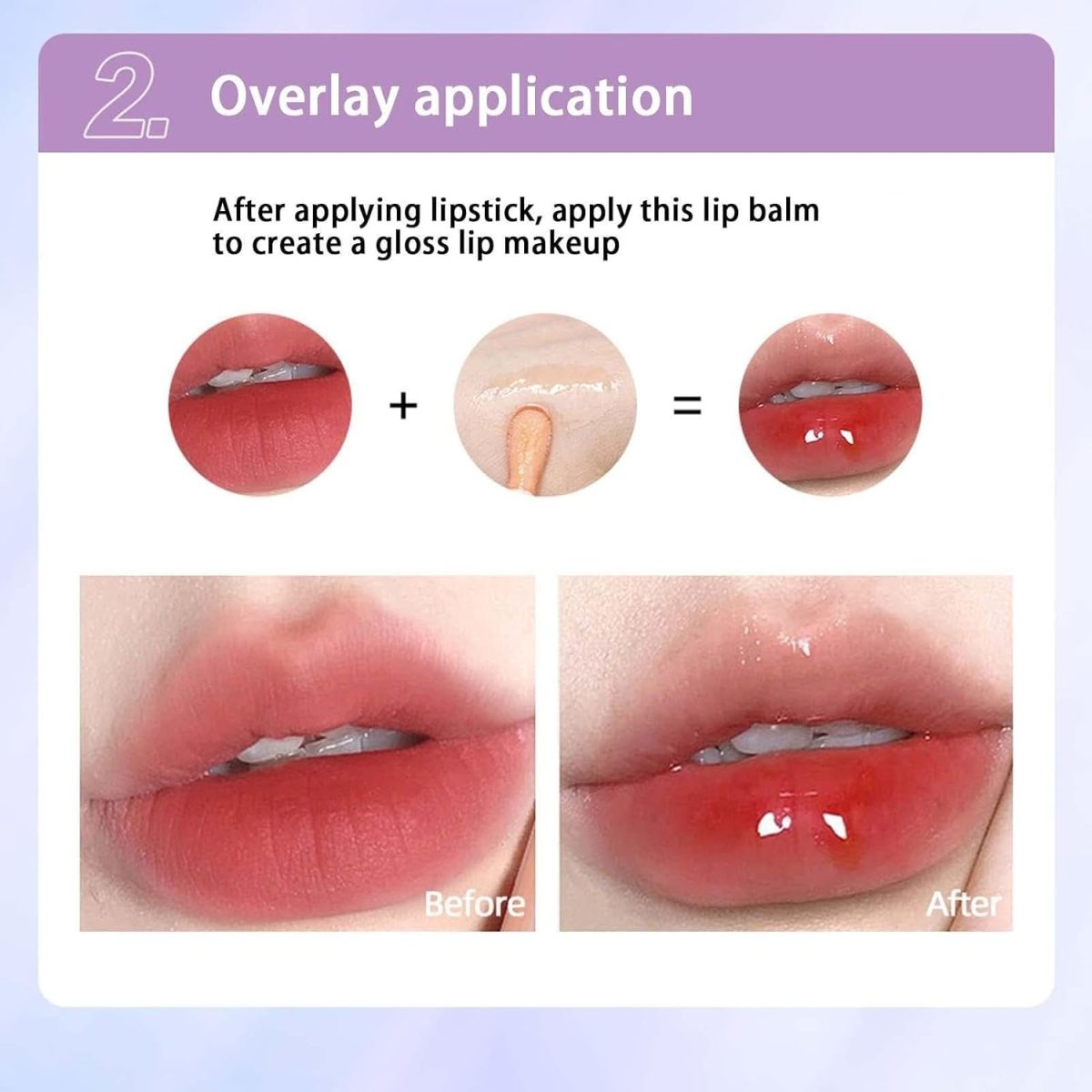 ⁦Excefore Hydrating Lip Oil Plumping Lip Tint Moisturizing Lip Gloss, Plump Lip Gloss Lip Care Transparent Toot Lip Oil Tinted, Glass Lip Glow Oil Fresh Texture, Long Lasting Nourishing Lip Glow⁩ - الصورة ⁦5⁩