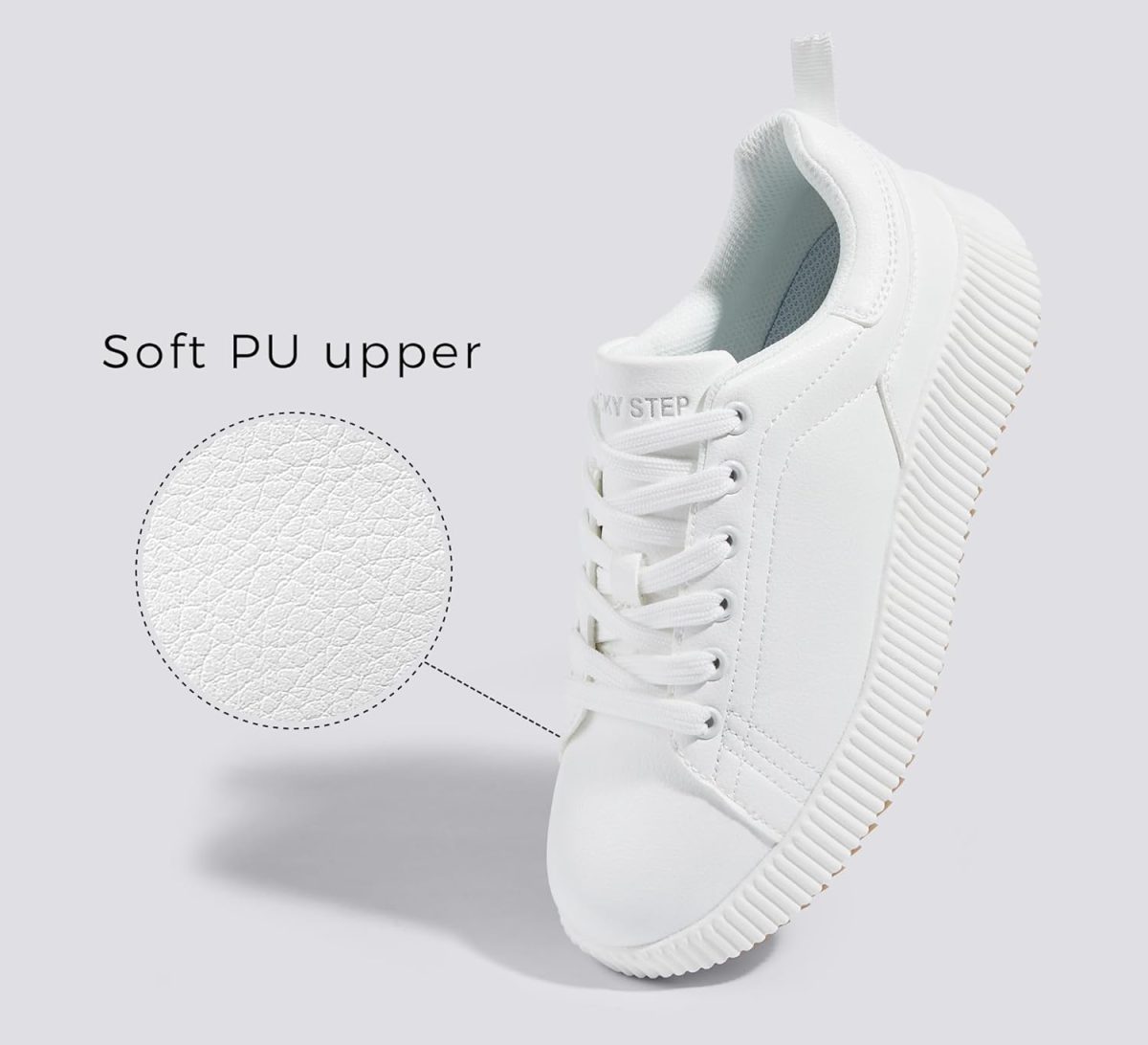 ⁦LUCKY STEP Women's Platform Sneakers Rhinestone Fashion Chunky Casual Sparkly Retro Braided Walking Shoes⁩ - الصورة ⁦2⁩