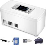 HGJDKSJ Portable Fridge, Insulin Refrigerated Box with Battery, Car, Travel, Home Mini Medicine Refrigerator and Insulin Cooler, Suitable for Insulin, Interferon, Eye Drops Storage,2batteries