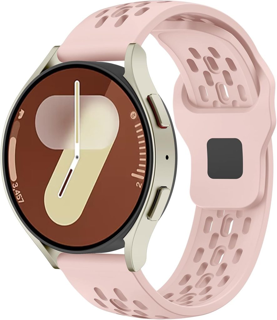VEMIGON Breathable Bands Compatible with Samsung Galaxy Watch 7/6/5/4 Band 40mm 44mm/Galaxy Watch 6/4 Classic 47mm 43mm 46mm 42mm/Watch 5 pro 45mm, 20mm Silicone Sport Replacement Strap