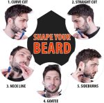 ⁦2 Pack Beard Shaping Styling and Haircut Tools for Men: Perfect for Men for Hairline Line-up, Edging - Stencil/Template for Trimming, Mustache, Goatee, Neckline, Great Gift, Black +Transparent⁩ - الصورة ⁦3⁩