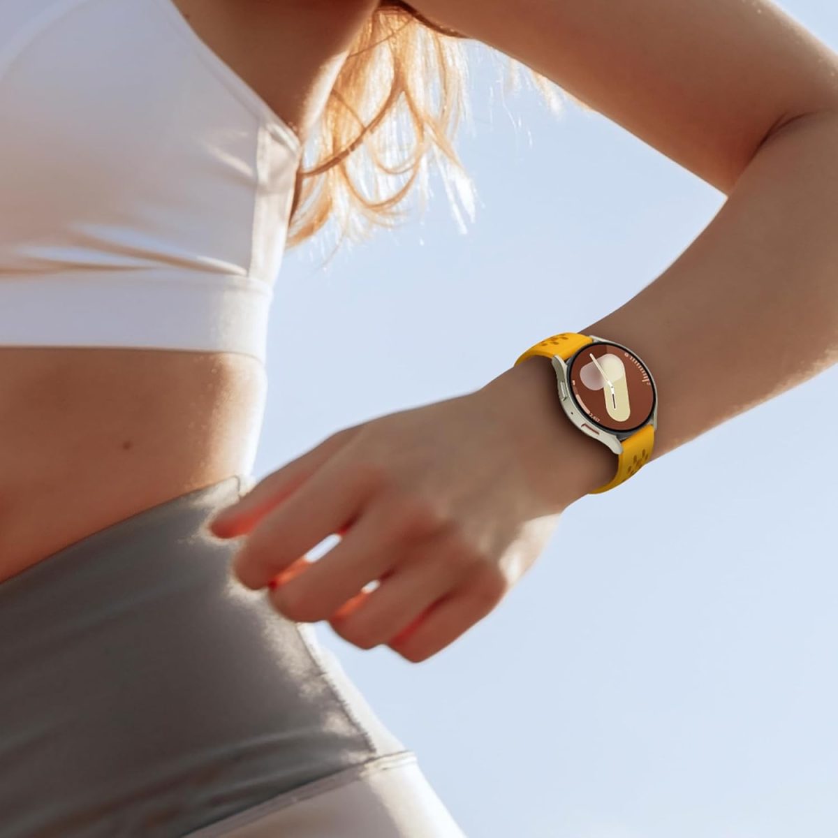 ⁦VEMIGON Breathable Bands Compatible with Samsung Galaxy Watch 7/6/5/4 Band 40mm 44mm/Galaxy Watch 6/4 Classic 47mm 43mm 46mm 42mm/Watch 5 pro 45mm, 20mm Silicone Sport Replacement Strap⁩ - الصورة ⁦6⁩