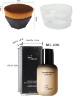 ⁦L&Wen Foundation Liquid with Magic Traceless Makeup Brush, Natural Lightweight Base Makeup Gift Set, Long Lasting, Moisturizing Nourishing, Cover Blemishes, Hide Pores 2WL⁩ - الصورة ⁦9⁩