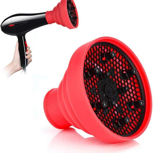 Cozy Hairdryer with Diffuser for Curly Hair Professional Universal Hair Diffuser, New Silicone Folding Hairdryer Hair Blower Diffuser Cover Styling Hairdressing Tool, For Curly Hair and Natural Hair