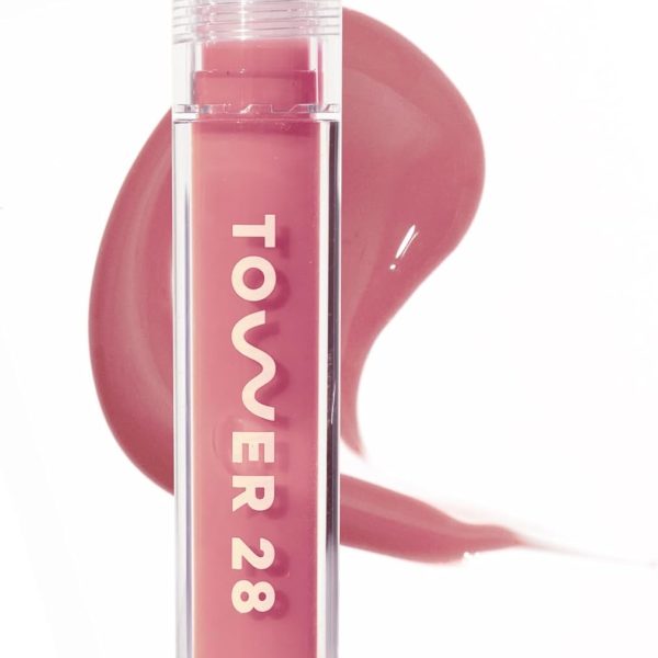 Tower 28 ShineOn Milky Lip Jelly, PISTACHIO, Non-Sticky, Hydrating Vegan Lip Gloss in Milky Nude Pink, Moisturizing Apricot and Raspberry Seed Oil, Clean, Cruelty Free