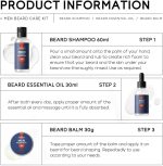 ⁦Azonee Beard Grooming Kit for Men, 3PCS Beard Wash, Beard Growth Oil, and Beard Balm for Thicker Beard Growth, Organic Beard Care Set⁩ - الصورة ⁦8⁩