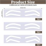 ⁦24Pairs Eyebrow Stencil Stickers Disposable, Adhesive Eye Brow Stencils for Women, Airbrush Eyebrow Stencils, Mapping Guides Brow Template for Tinting Makeup, 3Shapes Eyebrow Tape Stripsf⁩ - الصورة ⁦7⁩