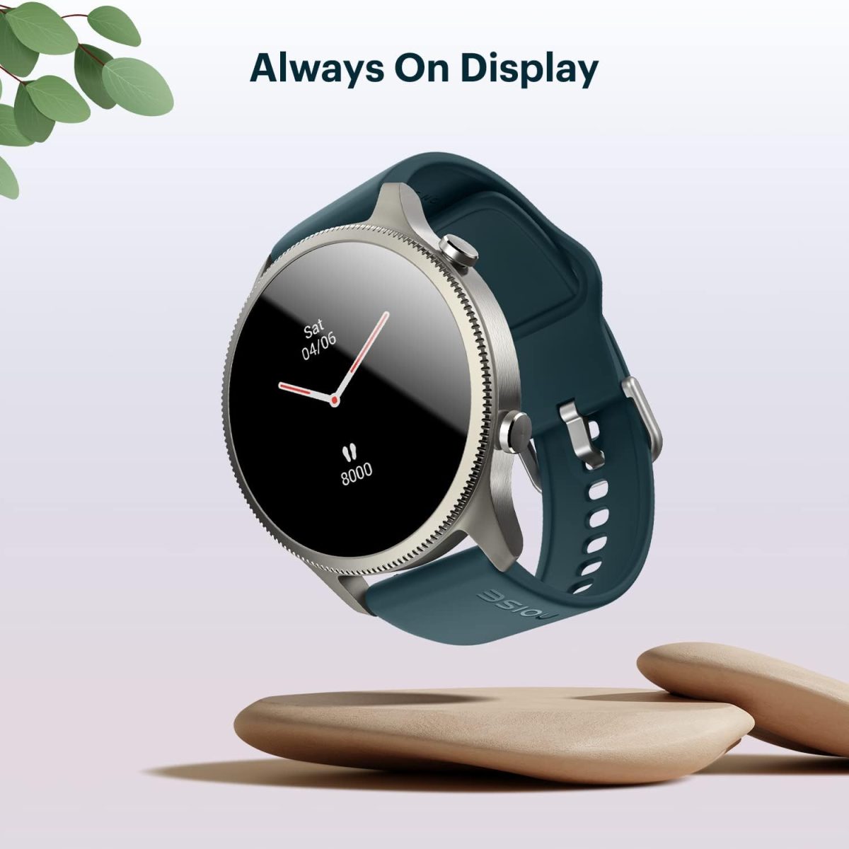 ⁦NoiseFit Halo 1.43" AMOLED Display, Bluetooth Calling Round Dial Smart Watch, Premium Metallic Build, Always on Display, Smart Gesture Control, 100 Sports Modes (Jet Black)⁩ - الصورة ⁦3⁩