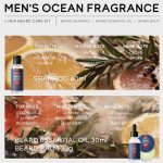 ⁦Azonee Beard Grooming Kit for Men, 3PCS Beard Wash, Beard Growth Oil, and Beard Balm for Thicker Beard Growth, Organic Beard Care Set⁩ - الصورة ⁦2⁩