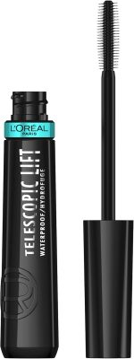 L’Oréal Paris Cosmetics Telescopic Lift Waterproof Mascara, Lengthening and Volumizing Eye Makeup, Lash Lift with Up to 36HR Wear, Black, 0.33 Fl Oz