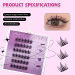 ⁦OneNine False Eyelashes, 36pcs 8-11cm Lash Clusters Lash Extensions, Reusable Strip Lashes DIY Eyelash Extension Curl Long Individual Lashes Eyelash Clusters, Easy to Apply⁩ - الصورة ⁦7⁩