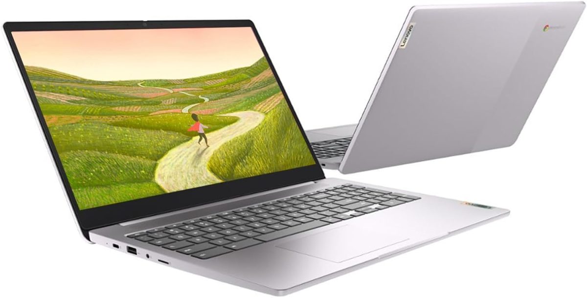 ⁦Lenovo IdeaPad 3i 15.6" FHD Chromebook, Intel Celeron N4500 Processor, 4GB RAM, 192GB Storage(64GB eMMC + 128GB Flash Memory), Webcam, Wi-Fi 6, Bluetooth, SD Card Reader, HDMI, Artic Grey, Chrome OS⁩ - الصورة ⁦4⁩