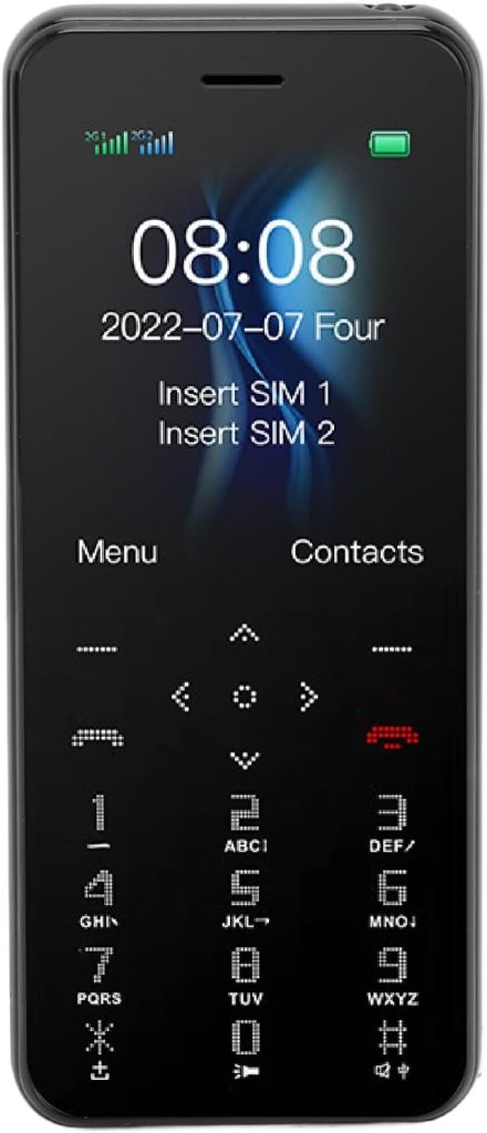 Basic Cell Phones, 2G Cellphone 80000P Rear Camera Dual SIM Dual Standby with LED Flash Light for Kids Students (Black)