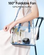 ⁦SWEETFULL Portable Misting Fan - 180 Foldable Handheld Personal Fan with Mist Spray, 3 Speeds, 30ml Water Tank, USB Rechargeable for Travel, Outdoors, Makeup, Camping, Home, and Office Use⁩ - الصورة ⁦4⁩