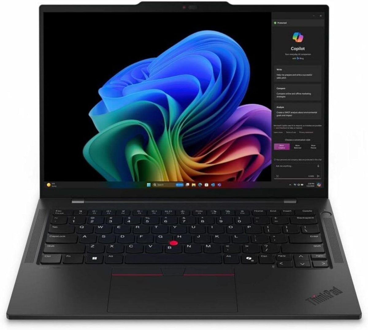 Lenovo ThinkPad T14s Gen 6 21N1002DUS 14" Copilot+ PC Notebook - WUXGA - Qualcomm Snapdragon X Plus X1P-42-100 - 16 GB - 512 GB SSD - English Keyboard - Black