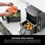 ⁦Ninja Double Stack XL Air Fryer, Vertical Dual Drawer Air Fryer with 4 cooking levels, 2 Drawers and 2 Racks, 9.5L Capacity, 6 Cooking Functions, 8 Portions, Grey, SL400ME, 2 Years Warranty⁩ - الصورة ⁦3⁩