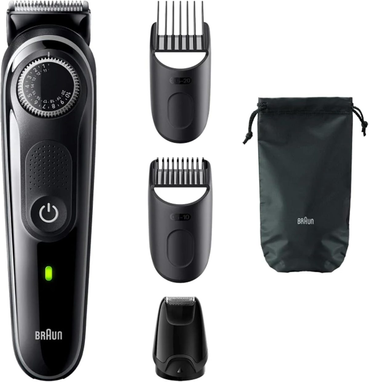 ⁦Braun BT3440 Beard Trimmer 3 With Precision Wheel, 4 Styling tools, 80 mins Runtime, Precise Styling at home, 40 length Settings - Black⁩ - الصورة ⁦9⁩
