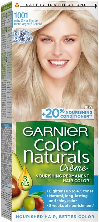 Garnier Color Naturals, 1001 Ashy Ultra Blond Permanent Hair Color, 100 ml