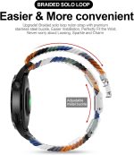 ⁦XMUXI 20mm Braided Watch Straps Compatible with Samsung Galaxy Watch 7 Galaxy watch 6 Classic Strap/Galaxy Watch 5/Watch 4 Nylon Solo Loop Replacement Watch Band for Amazfit GTS 4,Venu Sq⁩ - الصورة ⁦7⁩