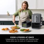 ⁦Ninja Double Stack XL Air Fryer, Vertical Dual Drawer Air Fryer with 4 cooking levels, 2 Drawers and 2 Racks, 9.5L Capacity, 6 Cooking Functions, 8 Portions, Grey, SL400ME, 2 Years Warranty⁩ - الصورة ⁦9⁩