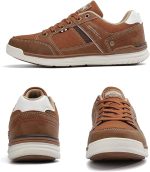 ⁦Arrigo Bello Sneakers Shoes for Men Casual Lace Up lightweight Sneaker Comfortable Leather Trainers Size 41-46⁩ - الصورة ⁦3⁩