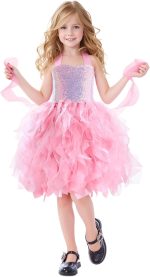 ⁦Tutu Dress for Girls Sequin Tulle Black White Pink Birthday Party Dresses for Toddler Kids Princess Fancy Sparkly Prom Outfit⁩ - الصورة ⁦2⁩
