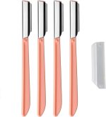 pengxiaomei 4 Pcs Eyebrow Razors Shaper Shavers, Face Razors for Women and Men, Facial Hair Removers Trimmer Shaving Grooming Dermaplanning Tool