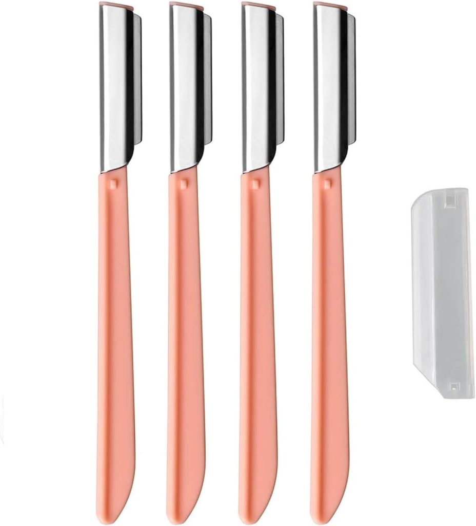 pengxiaomei 4 Pcs Eyebrow Razors Shaper Shavers, Face Razors for Women and Men, Facial Hair Removers Trimmer Shaving Grooming Dermaplanning Tool