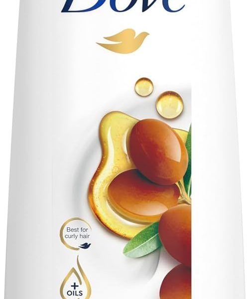 Dove Shampoo hydrates dry hair, leaving it soft and frizz-free for up to 72 hours, Argan Oil Moisture, no dyes, parabens or sulfates, 400ml