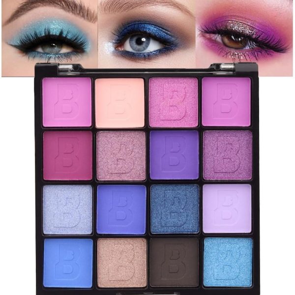 Joyzzz 16 Colors Eyeshadow Palette, Long Lasting Colorful Eye Shadow Plattet, Matte Glitter Eyeshadow, Blendable Long Lasting Waterproof Eye Shadow Pallet Make Up Pallet for Women Girls
