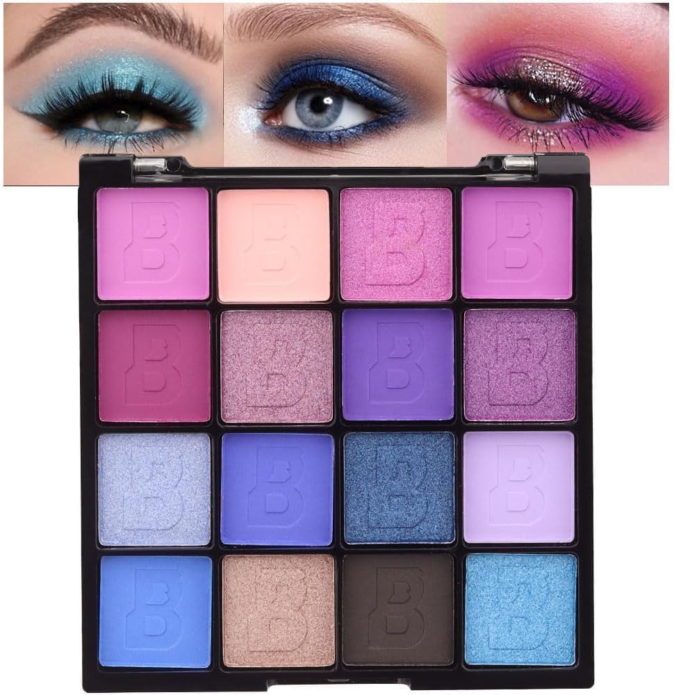 Joyzzz 16 Colors Eyeshadow Palette, Long Lasting Colorful Eye Shadow Plattet, Matte Glitter Eyeshadow, Blendable Long Lasting Waterproof Eye Shadow Pallet Make Up Pallet for Women Girls
